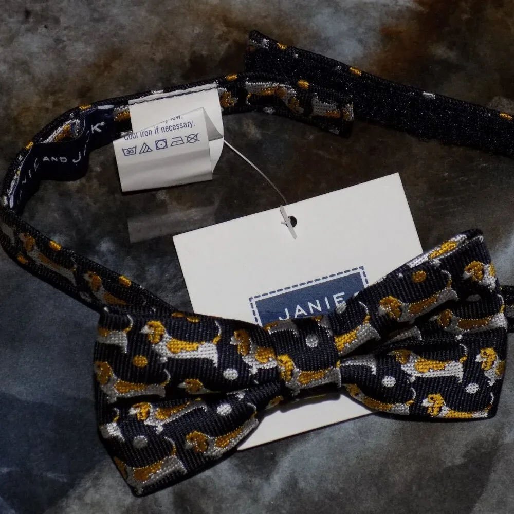 Janie and Jack Dachshund Dog Bow Tie Size 0-24 Months Boy's NEW